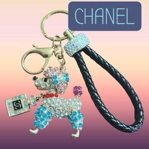 CHANEL Gold Perfume Bottle Charm 
(Auth/Stamped)on Bling Poodle 🐩 bag charm. New